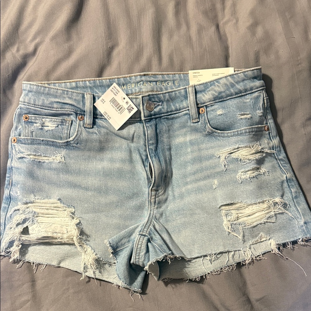 American Eagle Outfitters Light Wash Ripped Jean Shorts